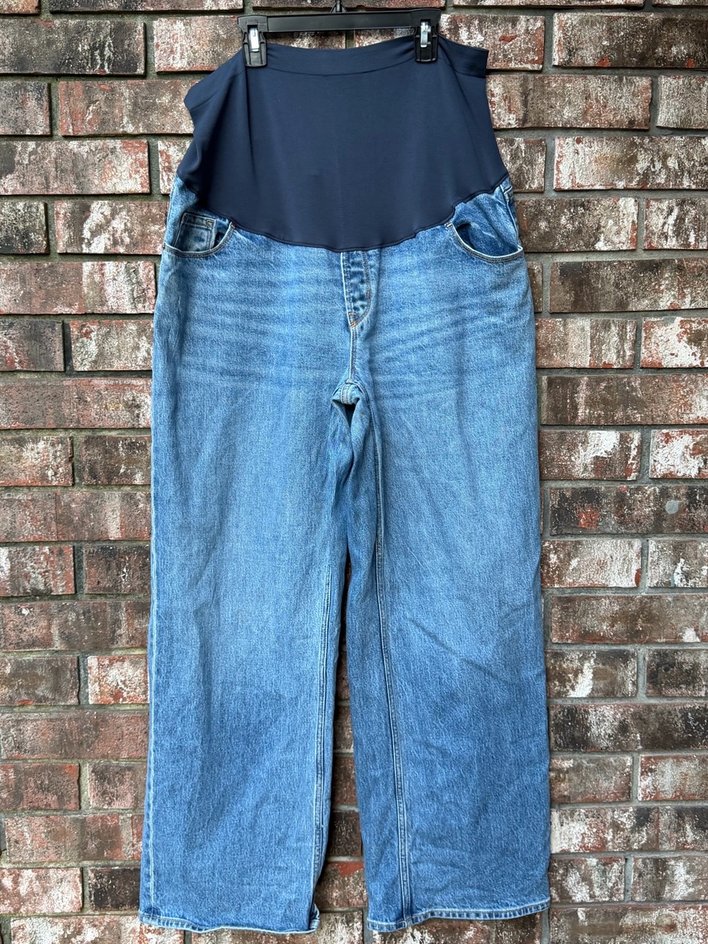Old Navy Denim Wide-Leg Maternity Jeans with Navy Waistband